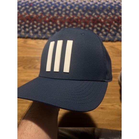 adidas Other - NWT Adidas‎ Golf 3 Stripes Tour 2023 Snapback Hat Cap Navy OSFM MSRP $38